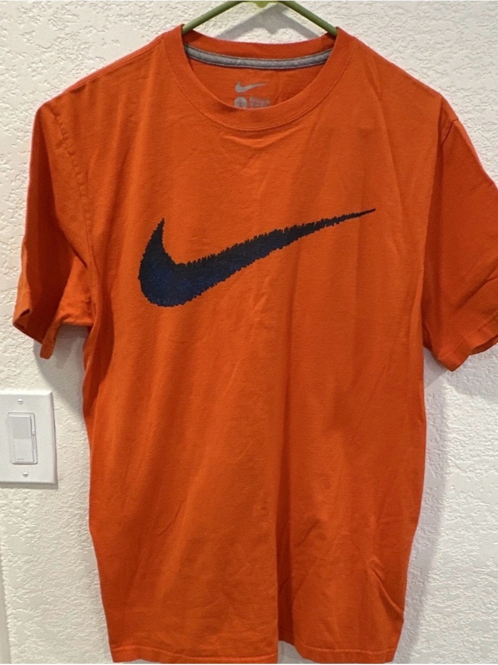 Nike Orange Short-Sleeve Tee with Black Swoosh